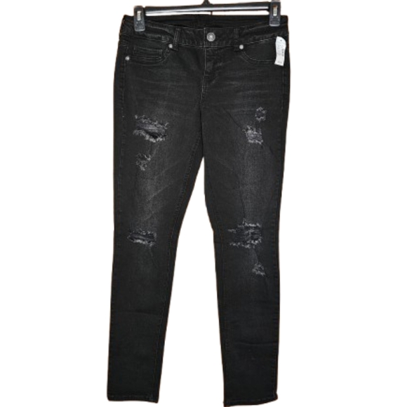 Maurices Black Distressed Skinny Jeans | Size Medium Regular M/R - Picture 11 of 12